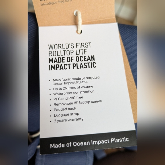 NWT GOT BAG ROLLTOP LITE Backpack Ocean Blue - Picture 6 of 8